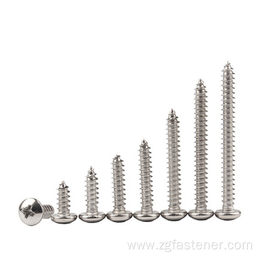 Stainless steel Cross Recessed Pan Head Tapping Screws DIN7981